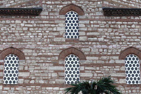 Fragment of brown wall of arabic building, Istanbul, Turkeyのeditorial素材