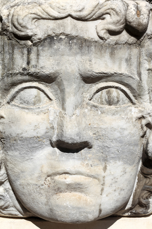 Head of ancient Medusa in Istanbul, Turkeyの写真素材