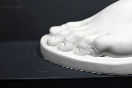 Part of foot sculpture in a museumの写真素材