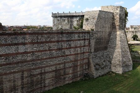 Part of wall of Yedikule Fortress in Istanbulの写真素材