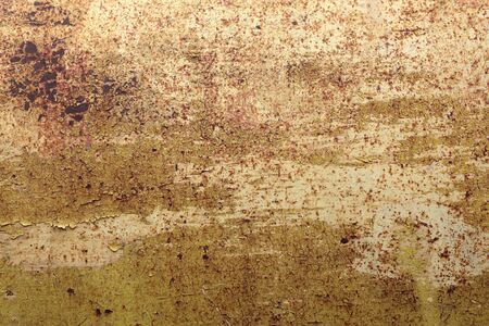 The yellow rusty meta walll as background