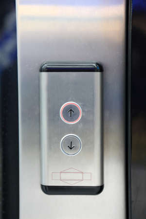 Details of elevator control panel in a hotelの写真素材