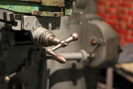 View of old iron latheの写真素材