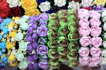 Details of wreaths for hair on the marketの写真素材