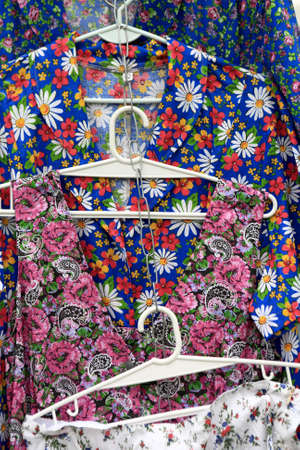 Details of female blouses in the store