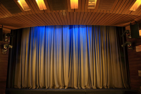 Details of brown curtains in the theaterのeditorial素材