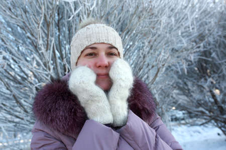 Portrait of a woman in winter park