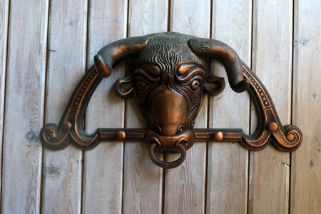 Door handle in the form of a bullの写真素材