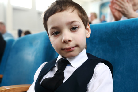 Portrait of a kid in the theaterの写真素材