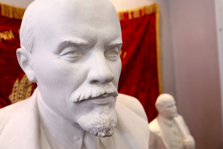 View of bust of Vladimir Lenin indoorのeditorial素材