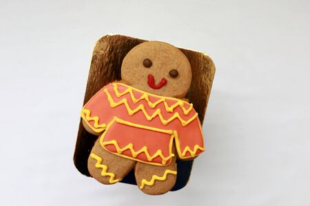 View of Gingerbread man on a table