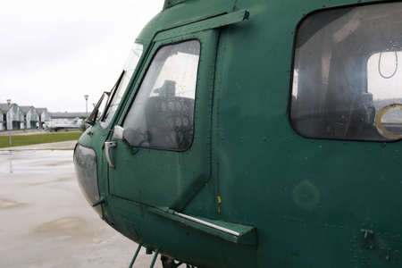 View of vintage military helicopter Hoplite, Russiaの写真素材