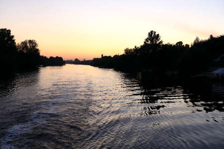 View of Oka River at sunset, Russia