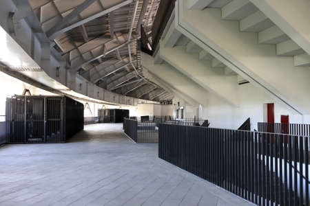 Technical part of football stadium in Moscow