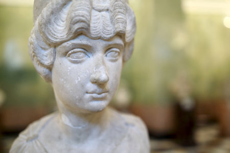 Saint-Petersburg, Russia. January 7, 2022. Editorial Use Only. Marble bust of Lucilla (Wife of Emperor Lucius Verus) in State Hermitage.のeditorial素材