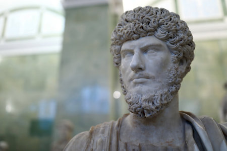 Saint-Petersburg, Russia. January 7, 2022. Editorial Use Only. Bust of Lucius Verus (Roman Emperor) in State Hermitage.のeditorial素材