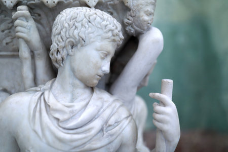 Saint-Petersburg, Russia. January 7, 2022. Editorial Use Only. Details of Roman Sarcophagus in State Hermitage.のeditorial素材