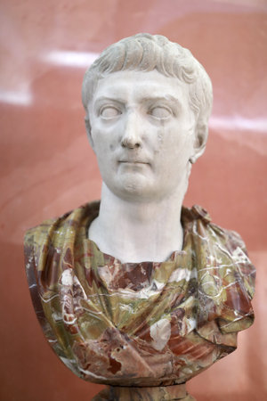 Saint-Petersburg, Russia. January 7, 2022. Editorial Use Only. Bust of Tiberius (Roman Emperor) in State Hermitage.のeditorial素材