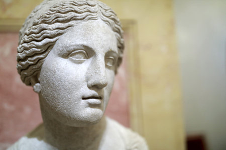 Saint-Petersburg, Russia. January 7, 2022. Editorial Use Only. Head of Aphrodite in State Hermitage.