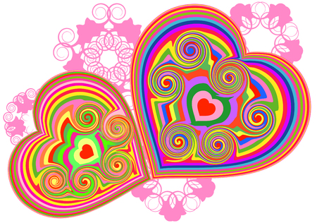 Heart in love networks. Love a life symbol on the earth.のイラスト素材