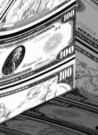 Collage representing history of the American money.の写真素材