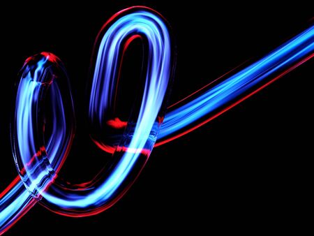 Abstract illustration of a neon red luminescenceの写真素材