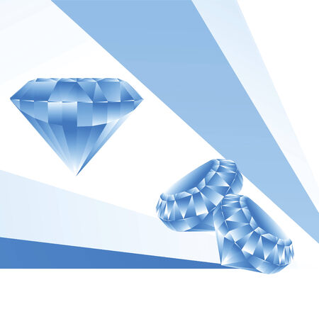 Illustration of three blue brilliants on a white  backgroundのイラスト素材