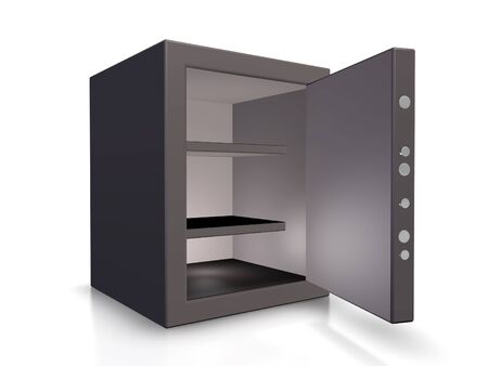 The image of the safe with an open door on a white backgroundの写真素材