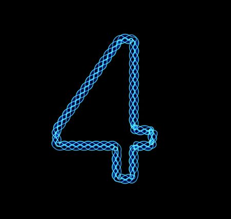 Abstract illustration of a neon blue luminescenceの写真素材