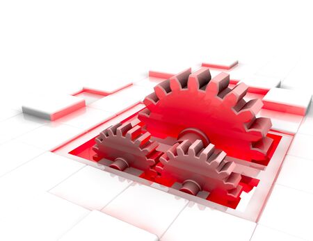 Illustration of the working mechanism consisting of several wheelsの写真素材
