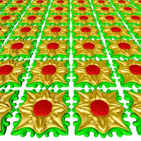 3d tile, set stucco elements on a white background