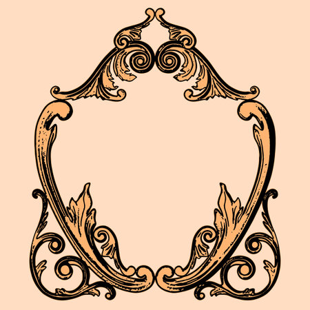 illustration, the sculptural form on an orange backgroundのイラスト素材