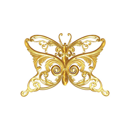 3d set of an ancient gold on a white backgroundの写真素材