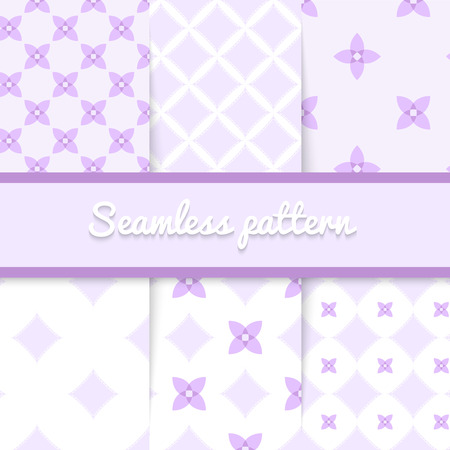 Purple patterns cute vector seamless light backgrounds. Useful for wrapping, wallpapers and textile.のイラスト素材