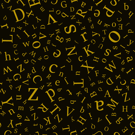 Vector seamless pattern with letters of the alphabet in random orderの写真素材