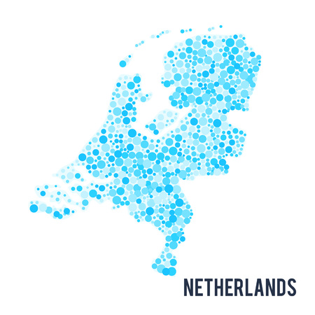 Vector dotted colorful map of Netherlands isolated on a white backgroundのイラスト素材
