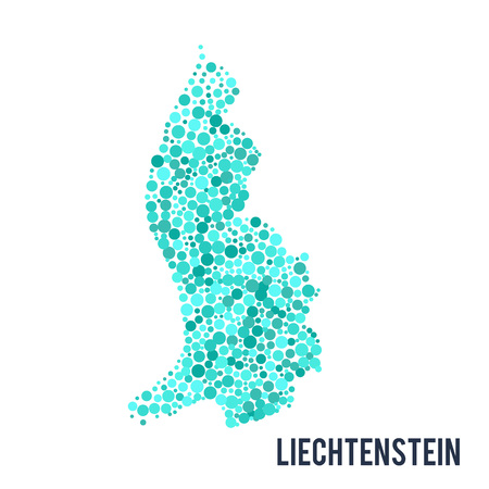 Vector dotted colorful map of Liechtenstein isolated on a white backgroundのイラスト素材