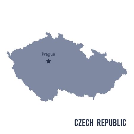 Vector map of Czech Republic isolated on white background.のイラスト素材