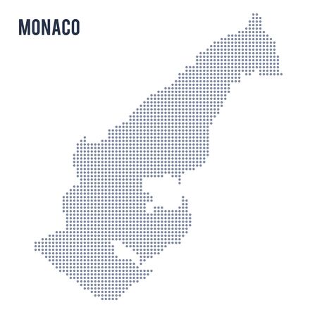 Vector dotted map of Monaco isolated on white background .のイラスト素材