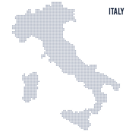 Vector Dotted map of Italy isolated on white background .のイラスト素材