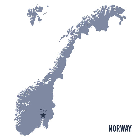 Vector map of Norway isolated on white background.のイラスト素材
