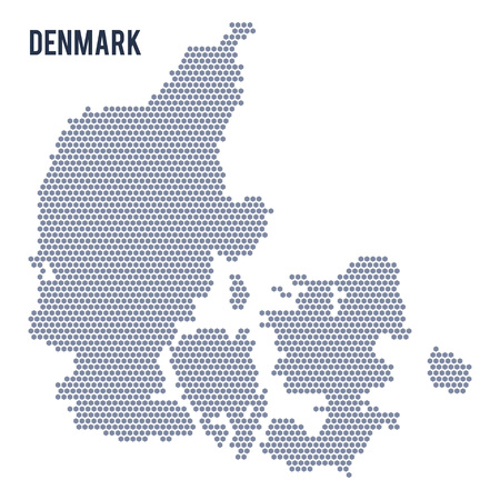 Vector hexagon map of Denmark isolated on white backgroundのイラスト素材