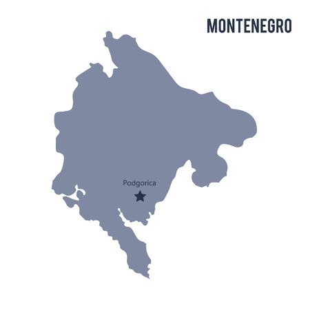 Vector map of Montenegro isolated on white background. Travel Vector Illustration.のイラスト素材