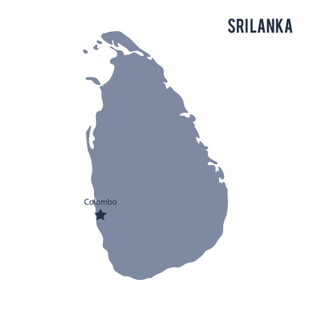 Vector map of Sri Lanka isolated on white background. Travel Vector Illustration.のイラスト素材