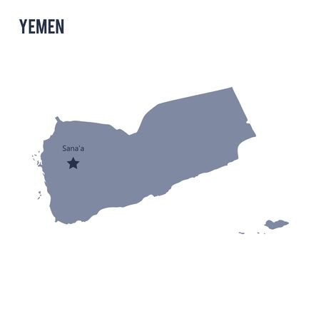Vector map of Yemen isolated on white background. Travel Vector Illustration.のイラスト素材