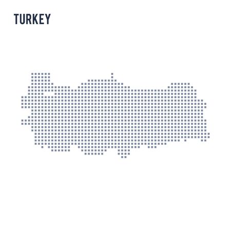 Vector Pixel map of Turkey isolated on white background . Travel vector illustrationのイラスト素材