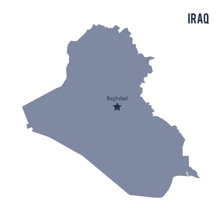 Vector Map of Iraq isolated on white background. Travel Vector Illustration.のイラスト素材