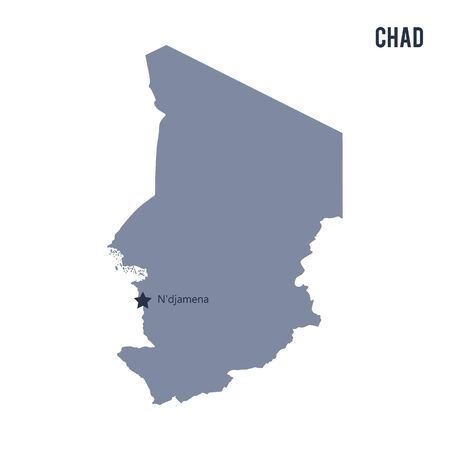 Vector map of Chad isolated on white background.のイラスト素材