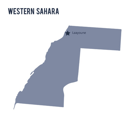 Vector map of Western Sahara isolated on white background.のイラスト素材