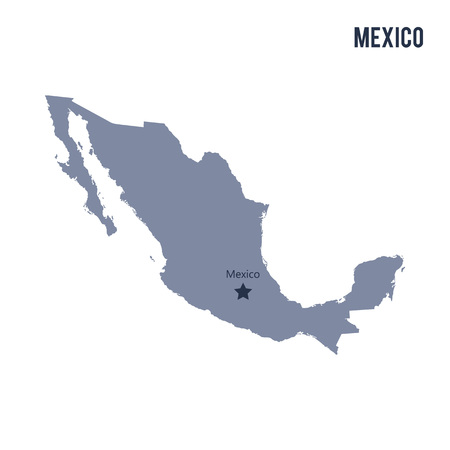Vector map of Mexico isolated on white background.のイラスト素材